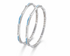 Contemporary Blue Accent Diamond Bar Bangles – 925 Sterling Silver Designer Bangles Set