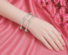 Rivadhy S925 Sterling Silver Bamboo-Style Bangles – Designer Stone-Studded Geometric Bangle Set