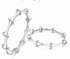 Rivadhy S925 Sterling Silver Bamboo-Style Bangles – Designer Stone-Studded Geometric Bangle Set