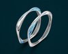 S925 Sterling Silver Ocean Wave Blue Enamel Bangles – Stone-Studded Designer Curved Bangle Set