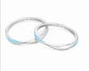 S925 Sterling Silver Ocean Wave Blue Enamel Bangles – Stone-Studded Designer Curved Bangle Set