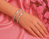 S925 Sterling Silver Geometric Prism Bangles – Designer Blue Enamel & Solitaire Stone Bangle Set