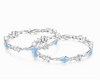 Luxury Blue Enamel Diamond-Studded Bangles – 925 Sterling Silver Designer Bangles