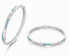 Luxury Turquoise Inlay Diamond-Studded Bangles – 925 Sterling Silver Designer bangles