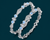 Rivadhy S925 Sterling Silver Honeycomb Bangles – Pastel Blue Enamel & Solitaire Stone Geometric Bangle Set