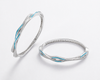 Blue Enamel Stone-Studded Bangles – 925 Sterling Silver Platinum Polish Designer Set