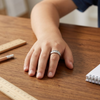 Studded Pyramid Pattern 925 Sterling Silver Ring
