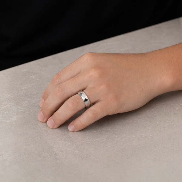 Faceted Geometric 925 Sterling Silver Ring