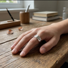 Twin Layer Faceted 925 Sterling Silver Ring