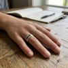 Faceted Edge Black Groove 925 Sterling Silver Ring