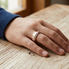 Rose Gold & Silver Textured Band Ring 925 Sterling Silver