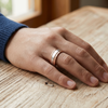 Rose Gold & Silver Matte Band Ring 925 Sterling Silver
