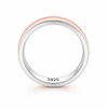 Rose Gold Ribbed Texture Ring 925 Sterling Silver