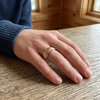 Rose Gold Sandblast & Faceted Edge Ring 925 Sterling Silver