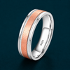 Rose Gold Brushed Center Ring 925 Sterling Silver