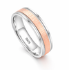 Rose Gold Brushed Center Ring 925 Sterling Silver