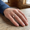 Rose Gold Brushed Center Ring 925 Sterling Silver