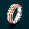 Premium Two-Tone Geometric Texture Ring for Men & Women