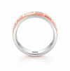 S925 Sterling Silver Rose Gold Geometric Texture Couple Bands