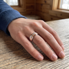 Premium Two-Tone Geometric Texture Ring for Men & Women