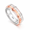 Premium Two-Tone Geometric Texture Ring for Men & Women