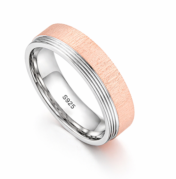 Minimalist Two-Tone Textured Ring