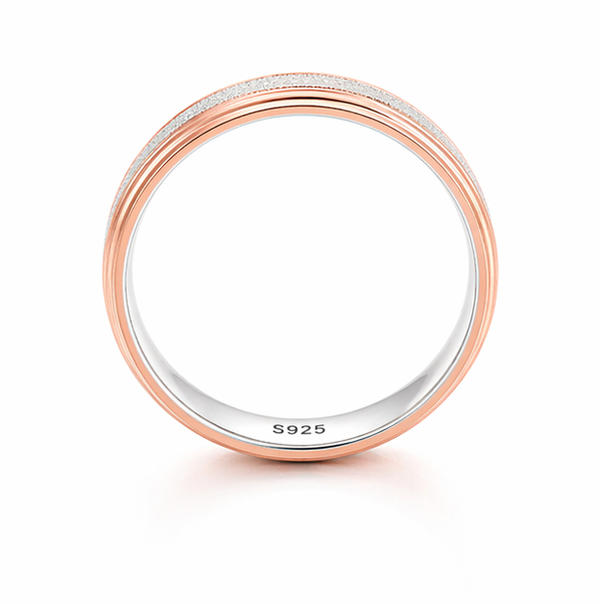 Elegant Two-Tone Textured Ring