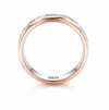 S925 Sterling Silver Dual-Tone Faceted Couple Bands