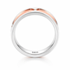 S925 Sterling Silver Dual-Tone Heart Cut Couple Bands