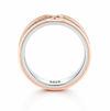 S925 Sterling Silver Dual-Tone Heart Flow Couple Band