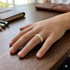 Dual Tone Textured 925 Sterling Silver Ring with Gold Edges
