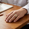 Luxury Dual Tone Diamond Cut Texture 925 Sterling Silver Ring