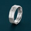 Geometric Textured Band Ring in 925 Sterling Silver