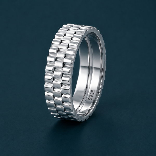 Link Pattern 925 Sterling Silver Ring