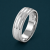 Triple Groove Texture 925 Sterling Silver Ring