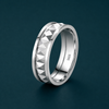 Studded Pyramid Pattern 925 Sterling Silver Ring