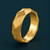 Geometric Faceted Gold Texture 925 Sterling Silver Ring