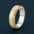 Dual Tone Textured 925 Sterling Silver Ring with Gold Edges