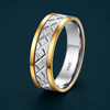 Premium Dual Tone Criss-Cross Designer Ring 925 Sterling Silver