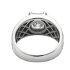 Premium S925 Silver Princess Cut Solitaire Ring with Greek Pattern Designer Band