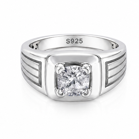 Classic Cushion-Cut Solitaire Ring – 925 Sterling Silver