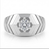 Premium S925 Silver Geometric Solitaire Ring for Men