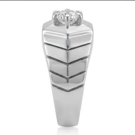 Premium S925 Silver Geometric Solitaire Ring for Men