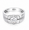Premium Cushion Cut Solitaire Ring in 925 Sterling Silver with Platinum Finish