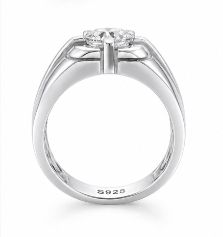 Premium Cushion Cut Solitaire Ring in 925 Sterling Silver with Platinum Finish
