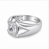 Elegant 925 Sterling Silver Square Solitaire Ring with Sleek Modern Finish
