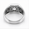 925 Sterling Silver Men’s Square Solitaire Ring