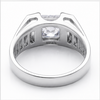 S925 Sterling Silver Princess Cut Solitaire Ring for Men