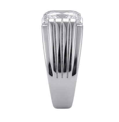 Elegant Geometric Solitaire Ring – 925 Sterling Silver with Emerald-Cut Crystal