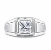 Premium Square-Cut Solitaire Ring – 925 Sterling Silver Statement Ring for Men & Women